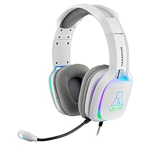 THE G-LAB Korp VANADIUM PS4 Gaming Headset – Stereo Audio Gaming Headset, Ultralicht, Hoge Bas – Microfoon 3,5 Mm Aansluiting voor PC/PS4/PS5/Xbox Serie X/Nintendo Switch/Smartphone – NIEUW (Wit)