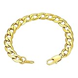 👍Men's Chain Bracelets - Harmony for skin, hypoallergenic, Allergen-Free, Nickel-Free, Cadmium-Free, Lead-Free. Made of 316L stainless steel, last for long time. 👍Cuban Bracelets - Chain width: 6mm（0.24inch)/9mm(0.35inch), chain length: 19cm(7.4inche...
