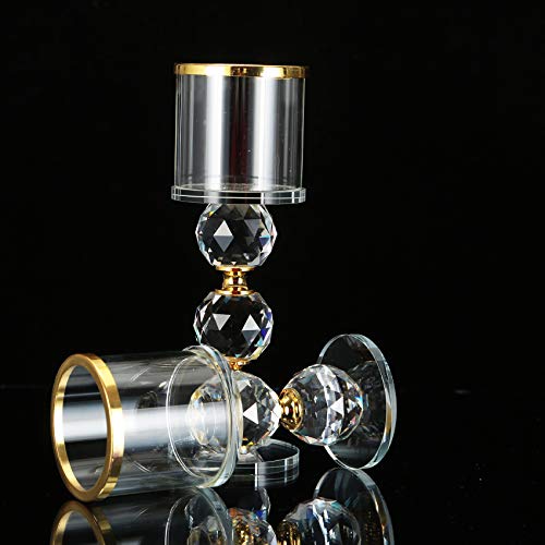 Funsxbug Set Of 3 Crystal Candle Stick Holders Stand Coffee Table Living And Dinning Room Candlestick-Table Centerpieces For Buring Candles, Led Taper Candle,Party And Home Decoration #TOP2