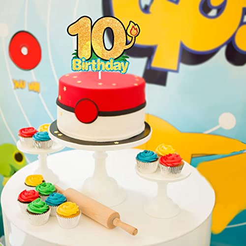 Cartoon Anime 10Th Birthday Cake Topperr-Ideal For A Cartoon Anime Themed Party Or A Boy Or Girl's Birthday Party Decoration #TOP3