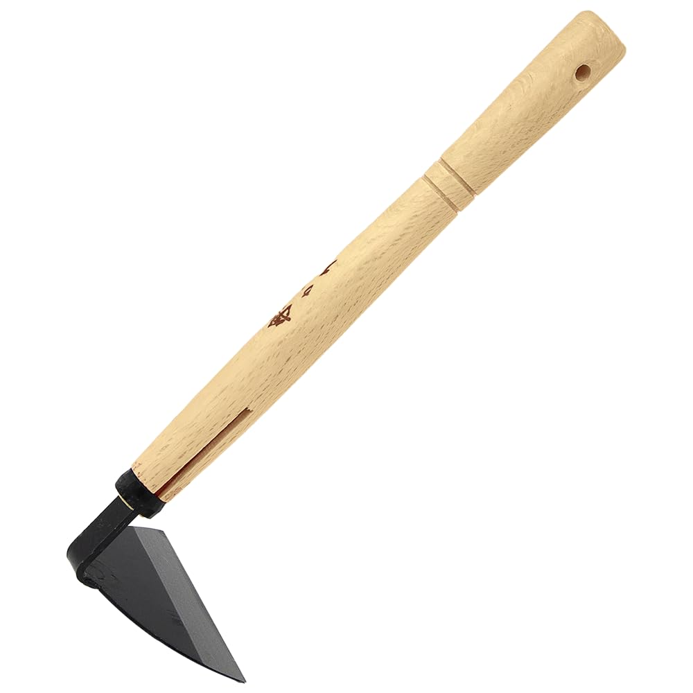J6-14 Premium Japanese Kusa-Kaki Garden Hoe - 5" Wide Laminated Steel, Sharp Edge Blade, 11.5" Ergonomic Handle for Efficient Work - Precise Gardening, Soil Loosening, Weed Removal