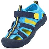 Wide Toe Box Toddler Water Shoes Boys Girls Quick Dry Sandals Kids Breathable Lightweight Soft Flexible Non Slip Adjustable Summer Beach Outdoor Sport Athletic Pool Malibu Blue Toddler Size 7