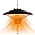 Air Choice Infrared Electric Patio Heater, 1500W Outdoor Heaters for Patio with Overheat Protection, Adjustable Chain Length, Hanging Electric Heating for Home/Ceiling/Garage Use