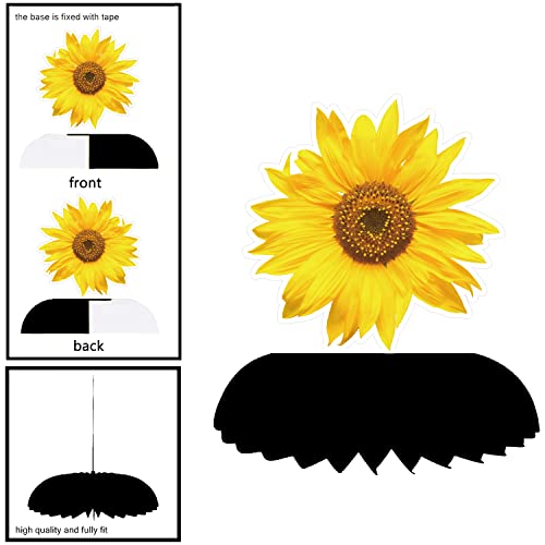 8Pcs Sunflower Honeycomb Centerpieces Sunflower Honeycomb Table Decorations Topper Yellow Bright Sunflower Party Decor For Birthday Bridal Shower Wedding Baby Shower Party Supplies #TOP2