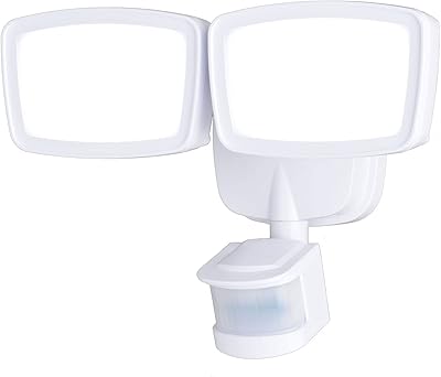 VAXCEL White Integrated LED Motion Sensor Dusk to Dawn Outdoor Security Flood Light - 180 Range - 70 Ft