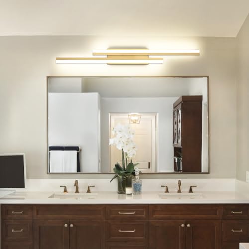 PRESDE 40 Inch LED Vanity Light Brushed Gold Bathroom Light Fixtures Over Mirror Modern Bath Lighting Bar 5CCT by PRESDE - Image 4