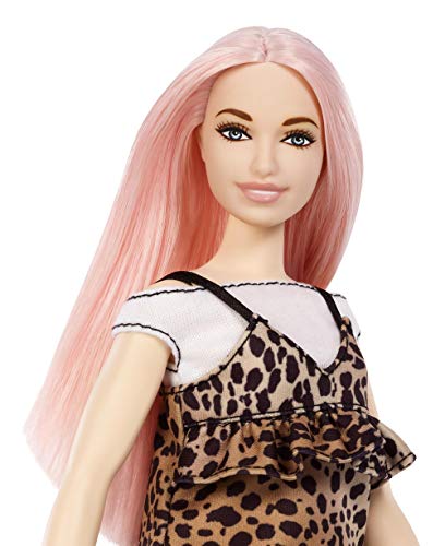 Coffret Poupee Barbie Fashionistas Barbie Longs Cheveux Roses Et Robe Leopard Avec Haut Poupee Mannequin - vue 3