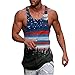 Hommes été jour de l'indépendance gilet grande taille décontracté respirant haut sans manches lâche pleine impression débardeur Fruit T-shirts De Métier Tisser