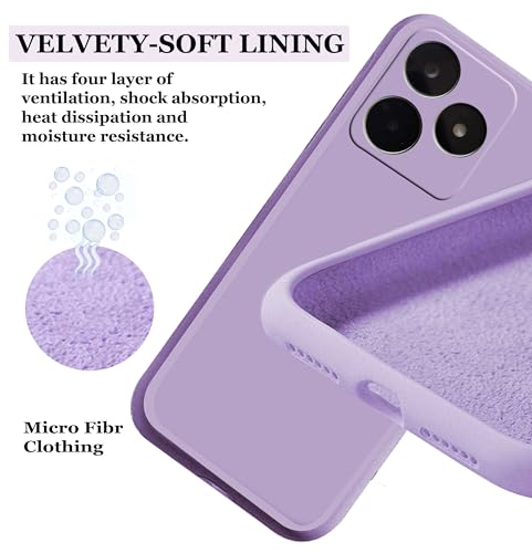 Image of A rtistque Liquid Silicone Back Cover Case for Realme C51 Shockproof TPU Soft Flexible with Camera Protection - Purple