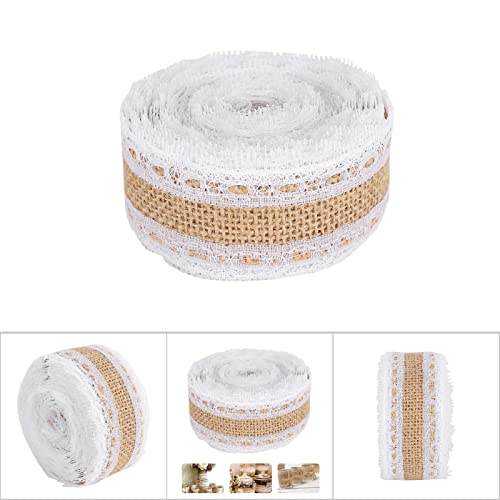 Rolo de linho de renda Kaufpart 5 jardas caixa de presente fita roupas costura decoração cinto faça