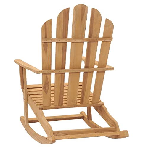 Yuhi-Hqyd Adirondack Rocking Chair,Patio Chairs,Outdoor Furniture,Lounge Armchair, Garden Chair,Assembly Required,Used In Patio,Comfortable Garden, Poolside, Balcony, Solid Teak Wood #TOP3