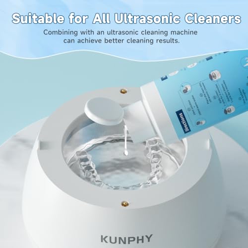 Image of Ultrasonic Retainer Cleaner Solution for Ultrasonic Denture Cleaner-Professional Cleaning of Retainers, Invisible Aligners, Mouth Guards, Night Guards, Remove Odors, Discoloration & Stains 4oz