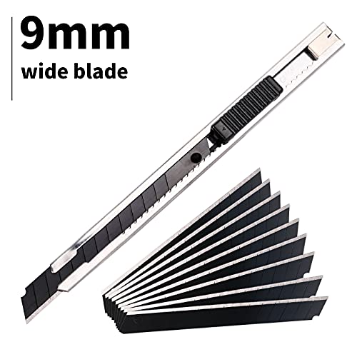 Gomake 9Mm Utility Knife Replacement Blades, 60 Degree Snap Off Carbon Steel Blades For Retractable Cutting Knives, Hobby, Craft Knife, Box Cutter 100Pcs-Black #TOP4