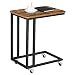 VASAGLE Industrial Side Table, Mobile Snack Table for Coffee Laptop Tablet, Slides Next to Sofa Couch, Wood Look Accent Furniture with Metal Frame ULNT50X