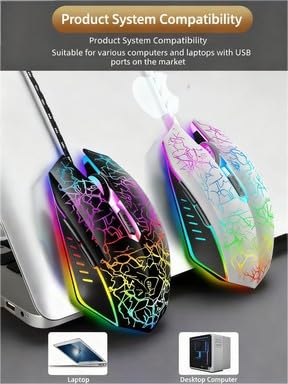 Image of Maine Game Wired USB Mouse, 2400 DPI, 4 Adjustable Levels, Silent, Factory Wholesale Sale (014, 1PACK)