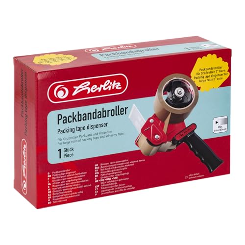 Herlitz 8842700 Packbandabroller für Grossrollen Ind. Abrisse (1, nur Abroller)