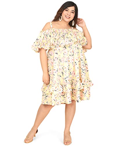 Image of OOMPH! Women's Western & Fusion wear Crepe Pleated Knee Length Dress - Green