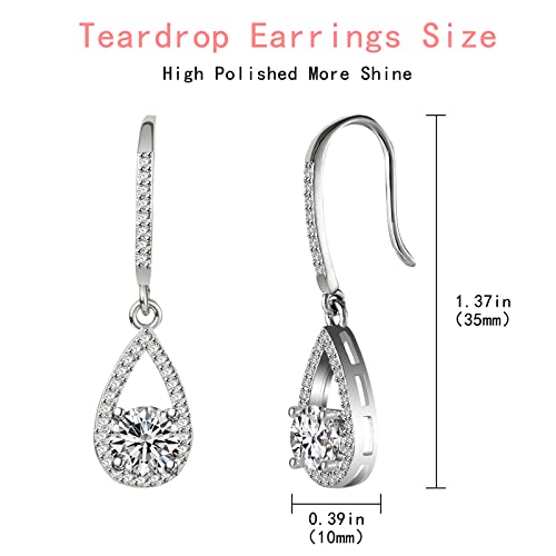 Bridesmaids Gift I Couldn't Say I Do Without You Teardrop Wedding Earrings Cubic Zirconia Dangle Drop Earring Bridesmaid Proposal Gifts Sets of 4 62