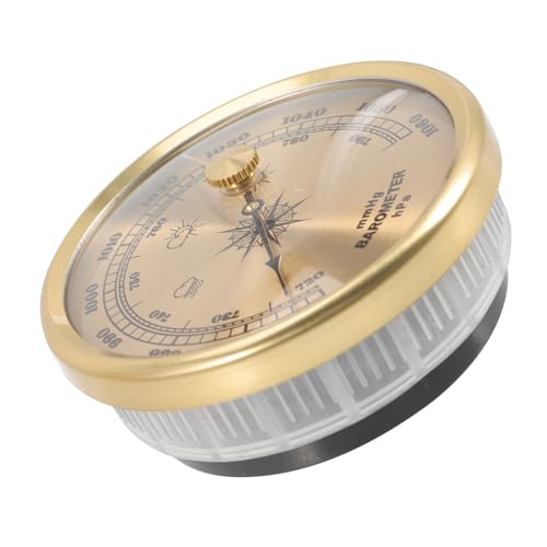 UKCOCO Baromètre Anéroïde Mural Réglable Multifonction pour Intérieur et Extérieur, Cadran Métallique sans Liquide, Mesure Pression Atmosphérique 960-1060 Hpa, Outil Précis Jardin Bureau Salon