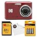 Kodak PIXPRO FZ45 Digital Camera (Red) Bundle with 32GB Class 10 SDHC Memory Card, Kodak AA Xtralife batteries Batteries (4-Pack) and Clikoze Lens Cloth