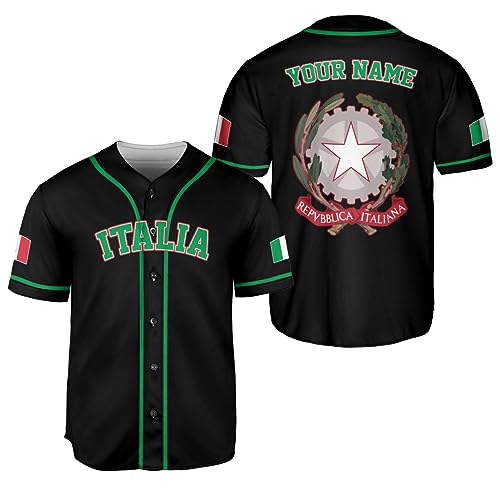 Parvii Personalized Italia Baseball Jersey, Italian Shirts for Men & Women, Italian Jersey, Italy Italian Flag Jesey Gift (Style 10)