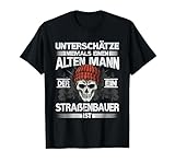 Tiefbau Straßenbauarbeiter Straßenbauer T-Shirt, Herren, Schwarz, XL