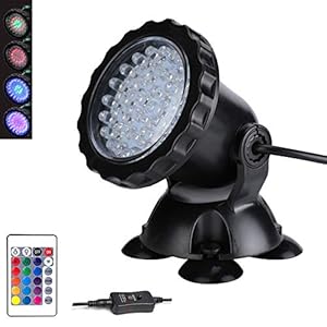 Pond Lights Submersible Spotlights Color Changing Landscape Light with Remote 36 LED Bulbs Underwater Lights Adjustable for Aquarium Garden Pool Lawn Fountain Shallow Waterfall IP68