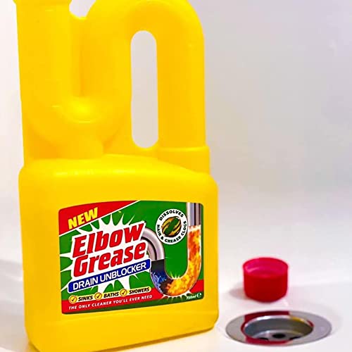 Destapacaños Elbow Grease Líquido - Limpiador de Alta Resistencia para Desagües y Fregaderos, Kit Todo en Uno para Destapar Cañerías (750 ml) miniatura 5