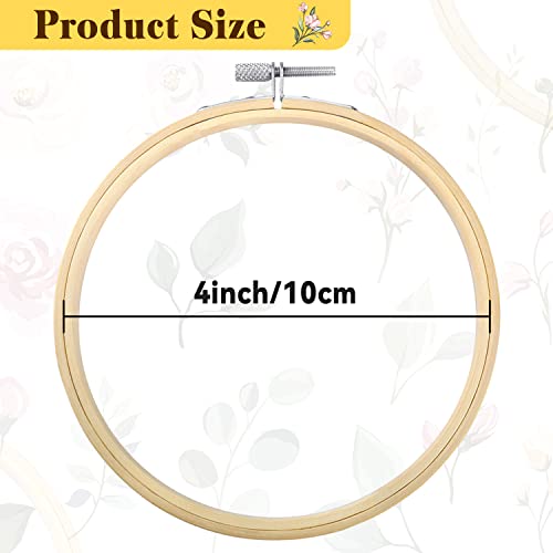 Aoibrloy 12 Pieces 4 Inch Embroidery Hoops Round Bamboo Cross Stitch Hoop Ring For Embroidery, Sewing, Cross Stitch #TOP1