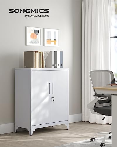 Armario multifuncional de acero gris con cerradura elegante 5