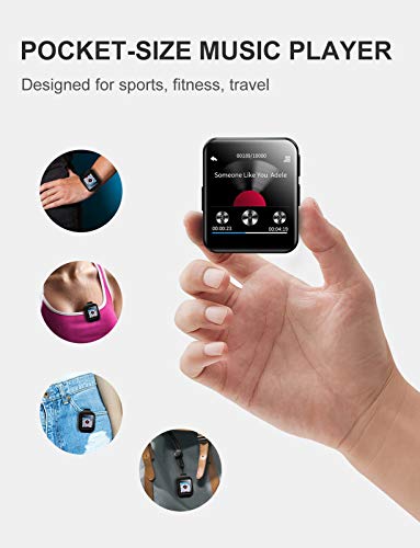 Mini Mp3 Mp4 Player Ruizu M5 8gb Com Clip Corrida Bluetooth Rádio Fm Pedômetro Contador passos Grava