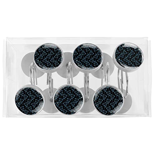 Crochets rideau de douche acier inoxydable papillon bleu - 6