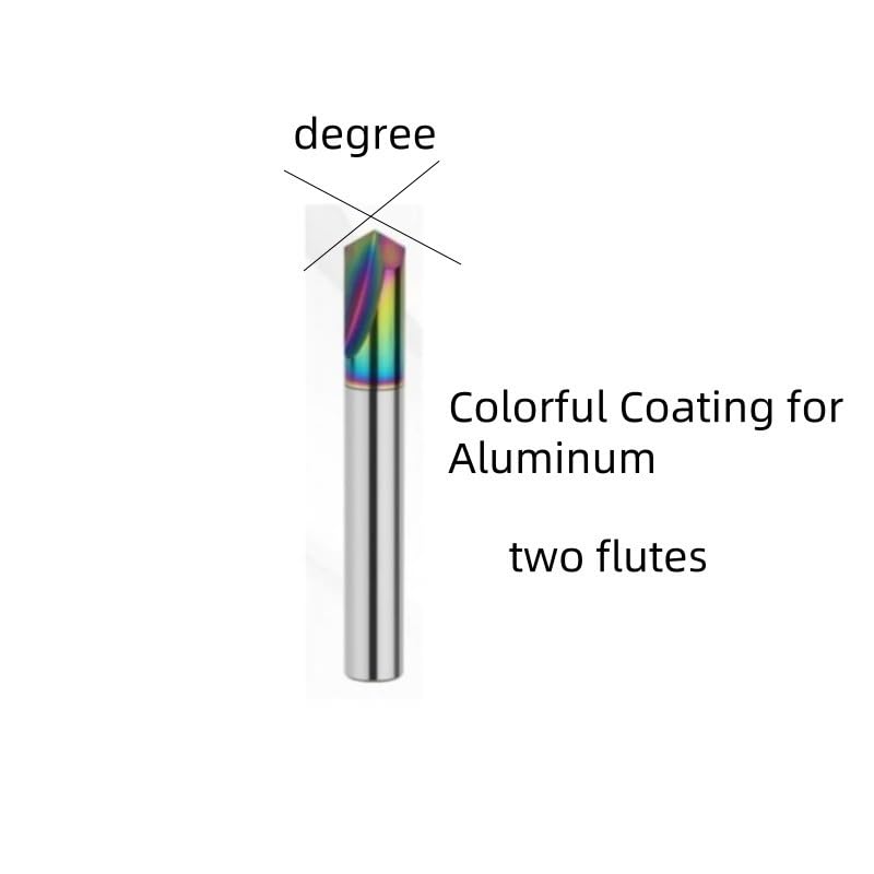 1 szt. frezy trzpieniowe z węglika spiekanego, 3-ostrzowe, fazujące, CNC do obróbki stali nierdzewnej, kąty 60°, rowek prosty(90Degree/Colorful Coating,16)