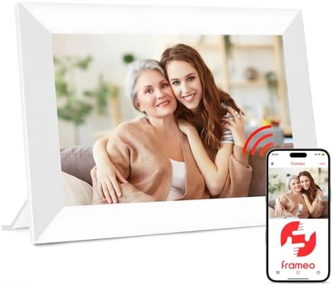 Frameo Digital Photo Frame 10.1 Inch WiFi Digital Picture Frame with 16GB Storage, IPS Touch Screen HD Display, Auto-Rotate, Slideshow, Share Moments via Free APP - Gift for Family and Friends