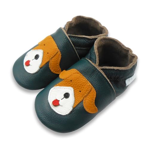 Image of Basrakids Baby Shoes Leather Moccasins Baby Girls Boys Slippers-Soft Sole Non-Skid Lightweight Infant Toddler First Walking Shoes
