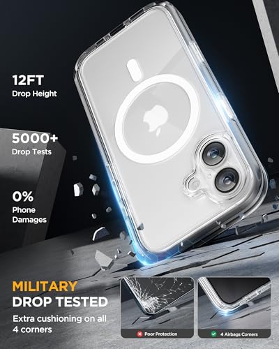 Image of Miracase for iPhone 17 Case with Privacy Screen Protector, Clear | Compatible with MagSafe, 360 Full Body Protection, Full Camera Protection, Military-Grade Shockproof Phone Case 6.3 inch