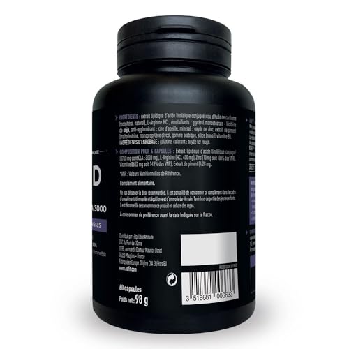 EAFIT - Ripped Max CLA 3000 - Bruleur de graisse puissant 3g CLA + Piment + Zinc +Vitamines B6 - Facilite la combustion des graisses lors des séances de sport - Pensé pour musculation - 60 Capsules – Image 3