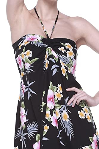Image of Family Matching Hawaiian Clothes, Hibiscus Black | Black Hibiscus Print • Soft Rayon Fabric • Family Matching Outfits • Vacation Ready • Luau Party Wear