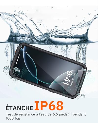 Coque iPhone 16 Pro Anti Espion Étanche pour Éviter Casser Écran Choc