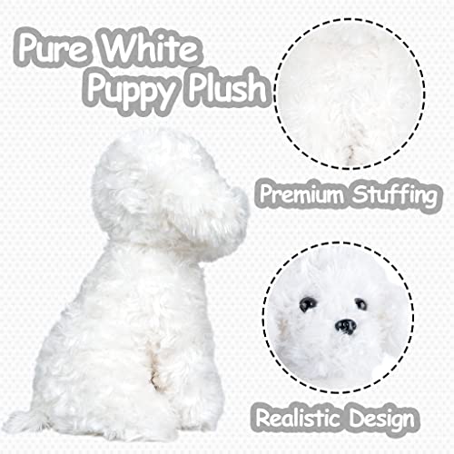 Weigedu Toy Poodle Stuffed Animal, Bichon Frise Maltese Dog Puppy Plush Toy For Girls Boys Kids Babies Birthday Easter Bedtime Gifts, 12.6" White #TOP3