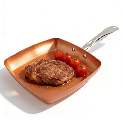Copper Color Non Stick Square Skillet
