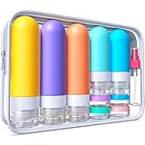 Aeomni 19 Stück Reiseflaschen Zum Befüllen, Travel Essentials Silikon Reiseflaschen, TSA Genehmigt Nachfüllbare Reisegröße Flaschen