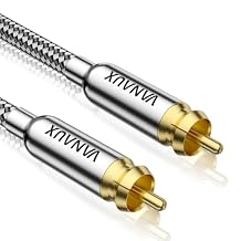 VANAUX Subwoofer Cable, Digital Coaxial Audio Cable [Dual Shielded, 24K Gold-Plated RCA to RCA] for Home Theater, HDTV, Car Stereo, Speakers, Hi-Fi Systems 15FT