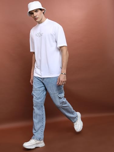 Image of Highlander Mens Relaxed Fit Denim Jeans for Man|Mid-Rise|Cotton Cargo Jeans for Men | Men Jeans