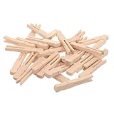 Baluue 30 Mollette in Legno per Bucato da Esterno, Mollette Tradizionali senza Molla Fessura Piatta, Resistenti e Versatili per Lavori Artigianali e Organizzazione Domestica