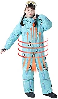 Wontool Snow Suit For Kids, Children's Piece Snowsuit Cartoon Pattern, Skiing Overalls Jumpsuits Winter Outdoor Waterproof Snowboarding