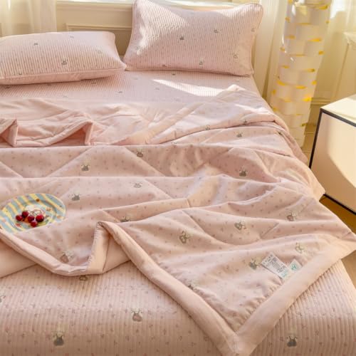 Edredón de verano para cama moderna colcha Odot zanahoria rosa de 200x230cm lavable en casa 8