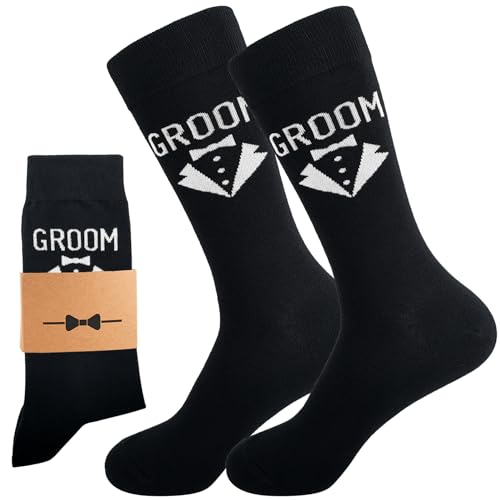 BUENWAZ Groom Socks for Wedding Day 1 Pair Dress Socks