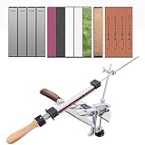 Knife Sharpener System, Precise Angle Adjustment 360° Flipping Design Pro Stainless Steel Knife Sharpeners Set, Fine Grinding Chef Knife Sharpening Kit with 14 Thickened Whetstones with Bases