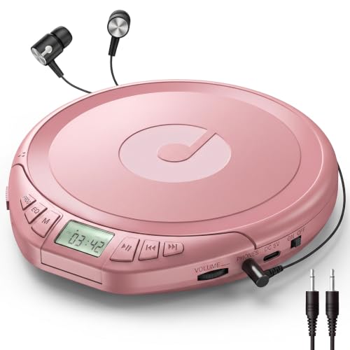 Image of Gueray CD Player Portable with Earphones, CD Discman AUX Cable for Car Home